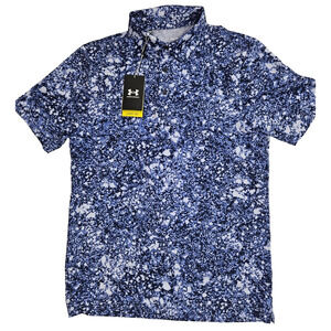 Under Armour Playoff Polo Shirt Men's Size Small Blue Performance Golf